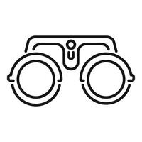 Trial frame being held by an optometrist during an eye exam vector