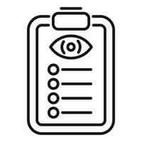 Eye test checklist assessing vision and eyesight vector