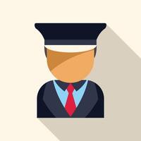 Driver character wearing uniform and cap icon illustration vector