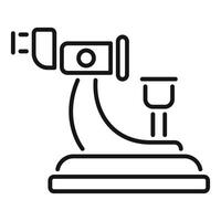 Microscope standing on laboratory table for scientific research vector