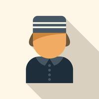 Hotel receptionist wearing uniform standing with long shadow vector