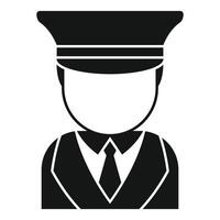 Security guard wearing uniform with tie and hat icon vector