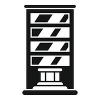 Modern building with columns in front facade icon vector