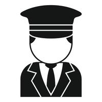 Driver in uniform with hat and tie simple icon logo vector