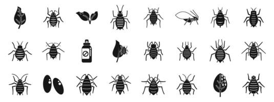 Aphid icons set. Aphid icons set. Simple style vector