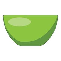 Green empty bowl standing on white background vector