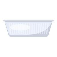 Plastic food container showing blank label for branding vector