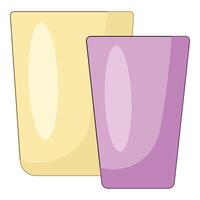 Two empty glass cups standing next to each other vector