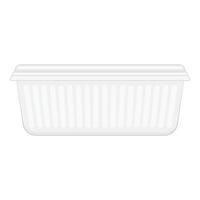 White empty plastic container with closed lid for food packaging vector