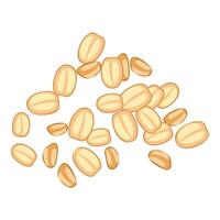 Oat flakes falling creating tasty composition on white background vector