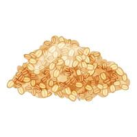 Pile of dry rolled oats forming a hill vector