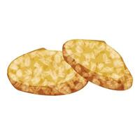 Two slices of bread with oats lying on top of each other vector