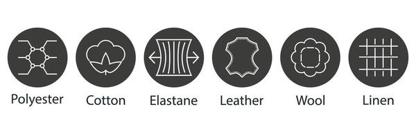 Set of fabric types icon. vector