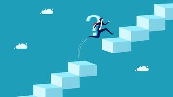 running up a ladder to climb up a block vector