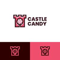 castle candy logo design vector