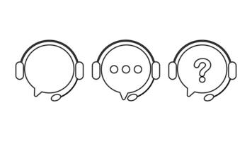 three different types of headsets with question marks vector