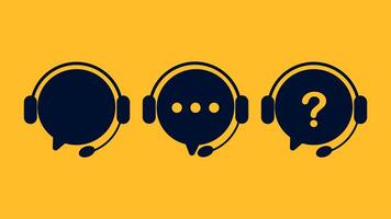 three black and white heads with question marks on a yellow background vector