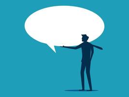 businessman with speech bubble. message concept vector