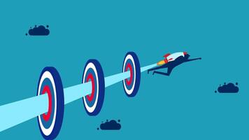 man flying through the air and hitting a target vector