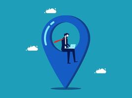 businessman on location map pointer vector