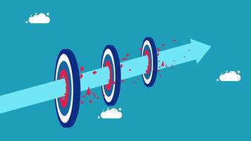 a target with three arrows going through it vector