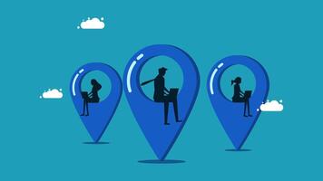 businessman on location map pointer vector