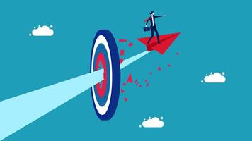 man on target with arrow and arrowhead vector