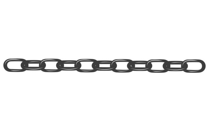 a black chain with a white background