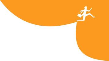 a man is running up a hill with an orange background vector
