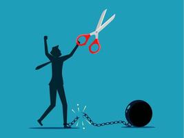 man with scissors and chain holding a ball vector