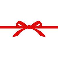 red ribbon with bow on white background vector