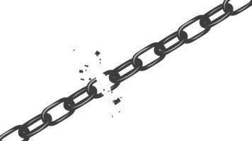 a broken chain with a broken link on it vector