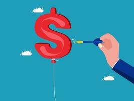 hand holding a dollar sign and drawing it with a marker vector
