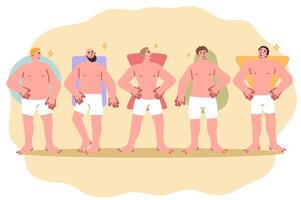 Different types of male body similar to circle or square and hourglass with triangle vector
