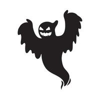 A black and white ghost with a smile on its face vector