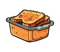 Toast in a container illustration vector