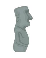 An easter island statue with a face and a head vector