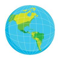 The world map is shown in green and blue vector
