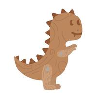 A cartoon dinosaur with a smile on its face vector