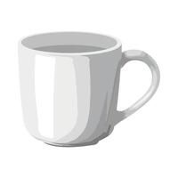A white cup with a handle on a white background vector