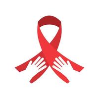 Aids awareness ribbon icon vector
