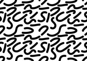 Abstract black and white line doodle art seamless pattern on a black background. For cards, frames, posters, book covers, textiles, wallpaper, wrapping and fabric. vector