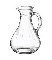 A drawing of a glass pitcher on a white background vector