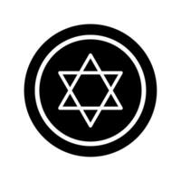 A black and white star of david in a circle vector