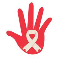 A hand with a ribbon on it vector