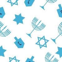 Seamless background with hanukkah symbols vector