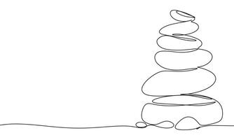 Spa stone stack one line continuous. Hand drawn art. vector