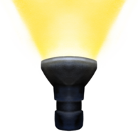 Flashlight, electrical torch light in transparent background crayon illustration png