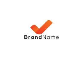 Minimalist and modern check mark logo design template vector