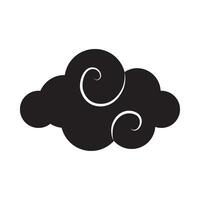 A black cloud with swirls on it vector